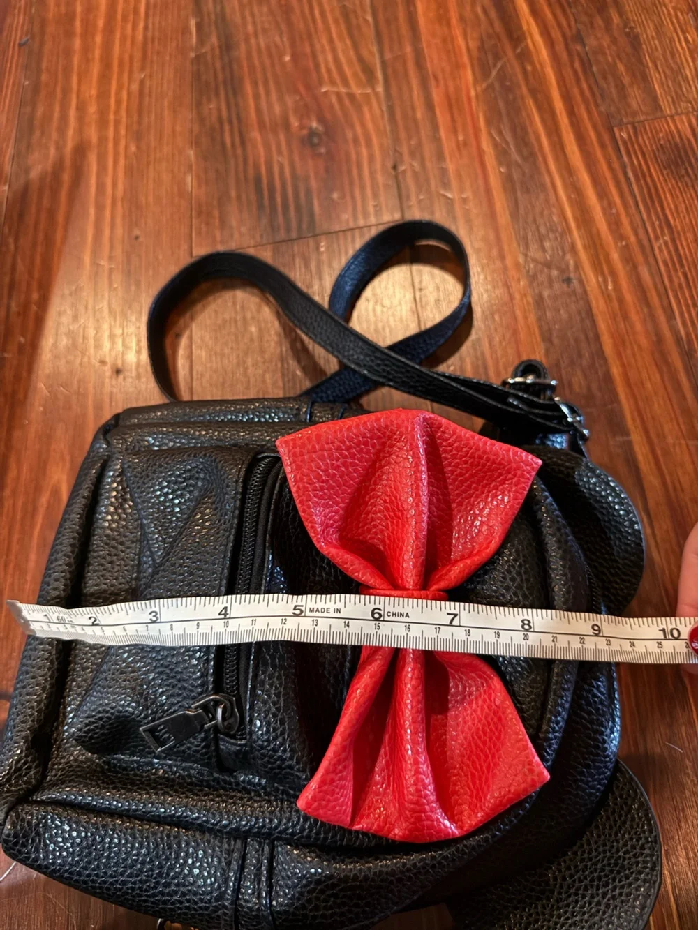 Kids Black Mini Backpack with Red Bow and mouse ears